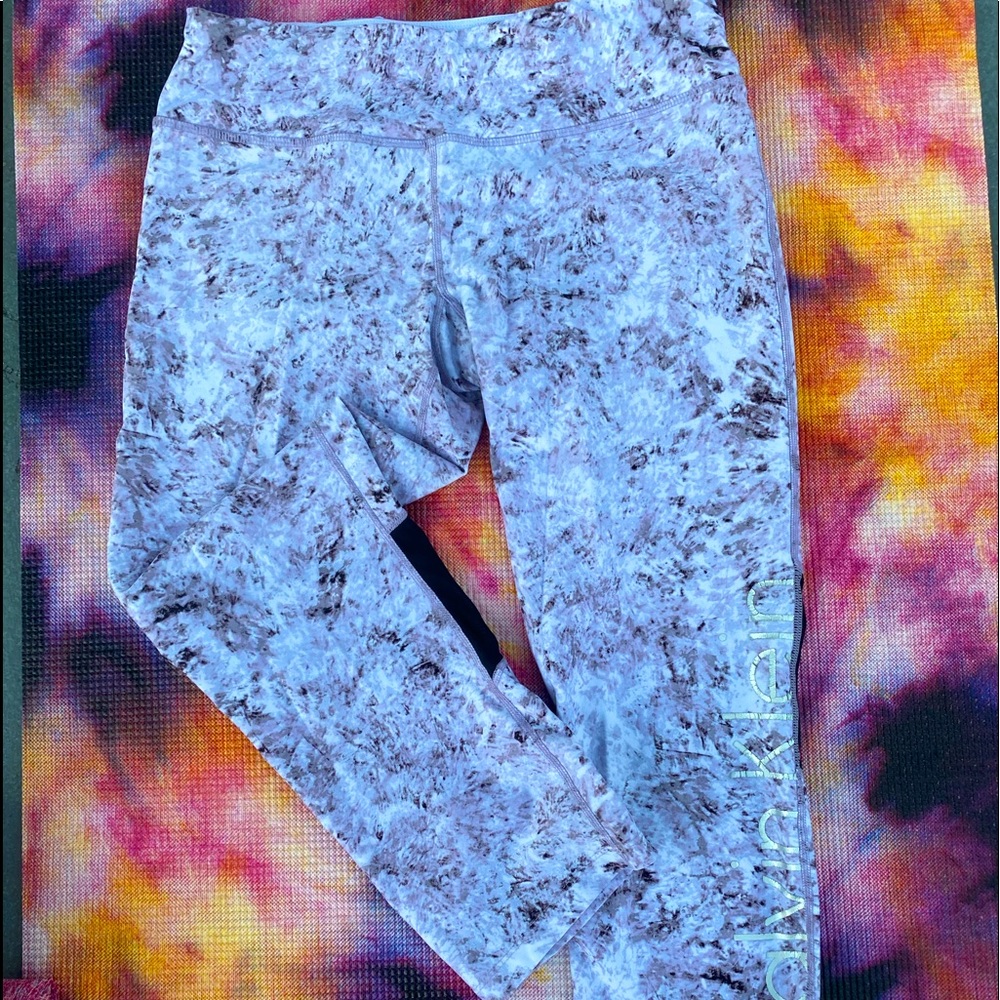 CALVIN KLEIN Midrise Mesh Compression Yoga Pants Leggings Barre Pilates M 6/8
